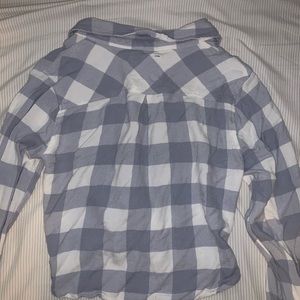 Rails cropped baby blue flannel